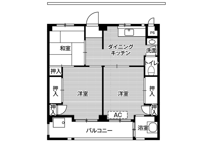 3DK Apartment to Rent in Chiba-shi Wakaba-ku Floorplan