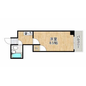 1K Mansion in Tamatsukuri - Osaka-shi Chuo-ku Floorplan