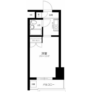 1R Mansion in Shimmarukohigashi - Kawasaki-shi Nakahara-ku Floorplan