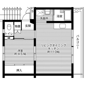 1LDK Mansion in Matsubaracho - Sasebo-shi Floorplan