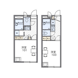 1K Apartment in Senriyama nishi - Suita-shi Floorplan
