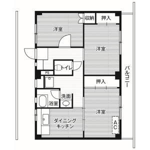 3DK Mansion in Kugocho - Yokosuka-shi Floorplan