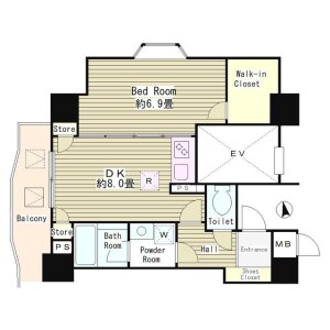 1SDK Mansion in Takanawa - Minato-ku Floorplan