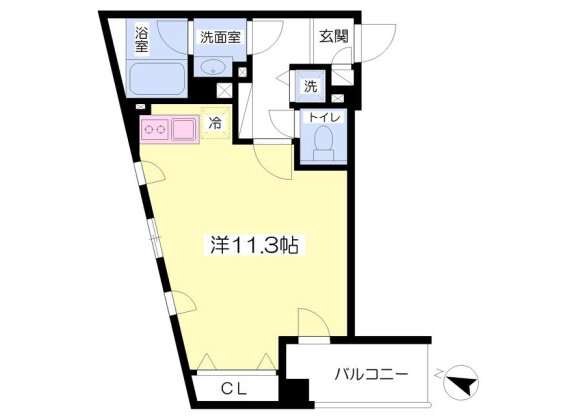 1R Apartment to Rent in Yokohama-shi Naka-ku Floorplan