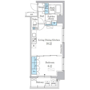 1LDK Mansion in Honjo - Sumida-ku Floorplan