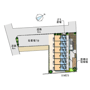 羽村市羽中-1K公寓 楼层布局