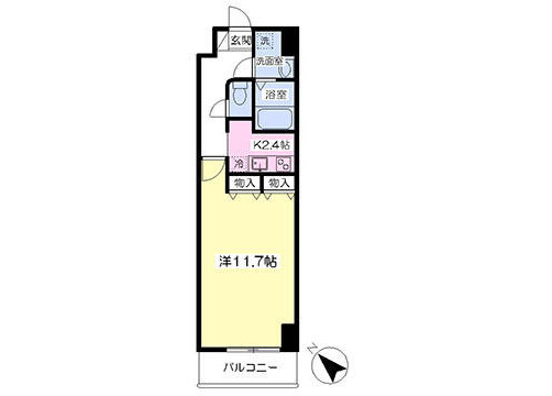 江东区出租中的1K公寓大厦 楼层布局