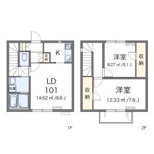 2LDK Apartment in Minamikoiwa - Edogawa-ku Floorplan