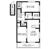 2LDK Apartment to Rent in Yao-shi Floorplan