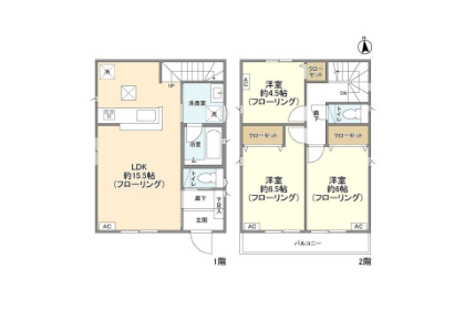 3LDK House to Rent in Musashimurayama-shi Floorplan