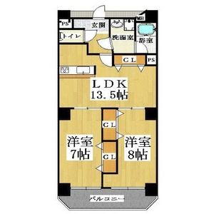 2LDK Mansion in Shimanochi - Osaka-shi Chuo-ku Floorplan