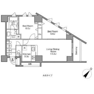 2LDK Mansion in Kamimeguro - Meguro-ku Floorplan