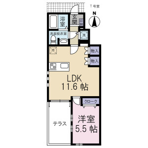 1LDK Apartment in Kugahara - Ota-ku Floorplan