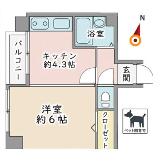 1DK Mansion in Koenjikita - Suginami-ku Floorplan