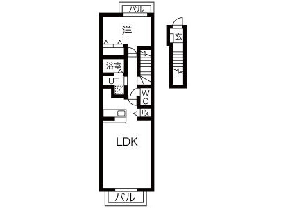 1LDK Apartment to Rent in Gifu-shi Floorplan
