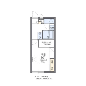 1K Apartment in Sanaecho - Sasebo-shi Floorplan