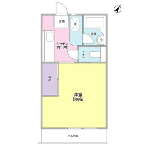 1K Mansion in Kurosunadai - Chiba-shi Inage-ku Floorplan
