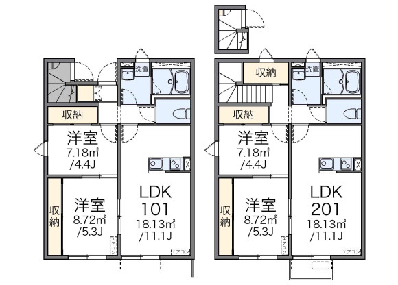 2LDK Apartment to Rent in Machida-shi Floorplan