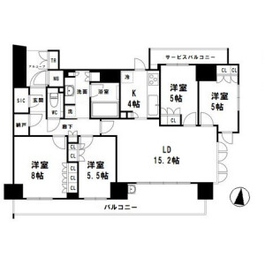4LDK Mansion in Furuedai - Suita-shi Floorplan