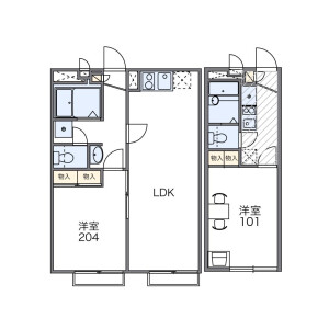 1K Apartment in Mabashi - Matsudo-shi Floorplan