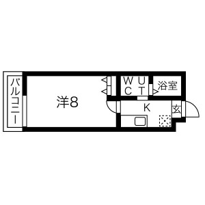1K Mansion in Kamichofukujicho - Kyoto-shi Shimogyo-ku Floorplan