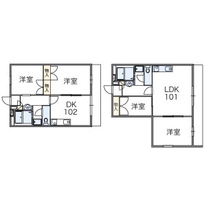 2DK Apartment in Oshino - Oita-shi Floorplan