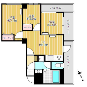3LDK {building type} in Asakusa - Taito-ku Floorplan