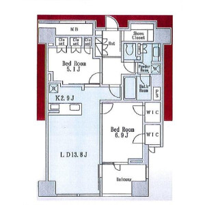 2LDK Mansion in Akasaka - Minato-ku Floorplan