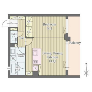 1LDK Mansion in Hatanodai - Shinagawa-ku Floorplan