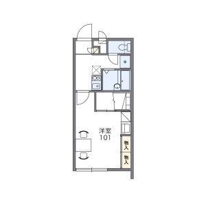 1K Apartment in Minamiuebaru - Nakagami-gun Nakagusuku-son Floorplan