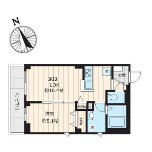 1LDK Mansion in Yoyogi - Shibuya-ku Floorplan