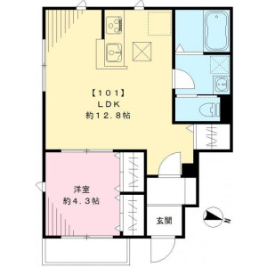 1LDK Apartment in Nishirokugo - Ota-ku Floorplan