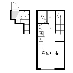 1R Apartment in Gotenyama - Musashino-shi Floorplan