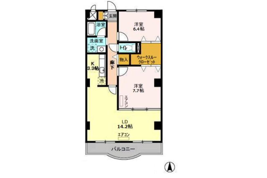 2LDK Apartment to Rent in Ichikawa-shi Floorplan