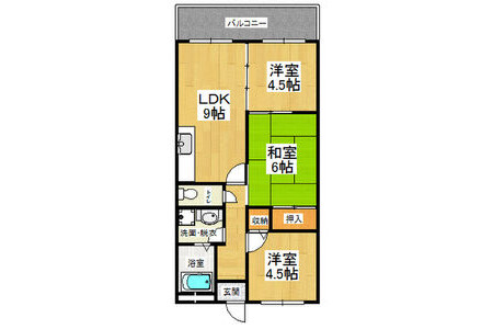 3LDK Apartment to Rent in Yao-shi Floorplan