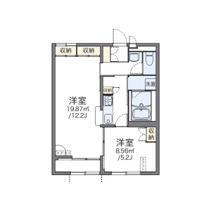 1LDK Apartment in Nishiizumi - Kanazawa-shi Floorplan