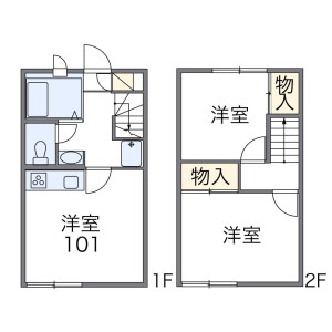 2DK Apartment in Kamisanomachi - Takasaki-shi Floorplan