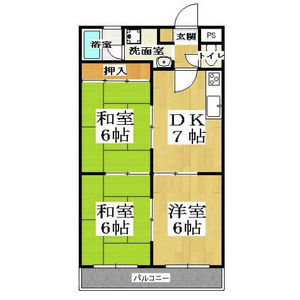 3DK Mansion in Saiin takadacho - Kyoto-shi Ukyo-ku Floorplan