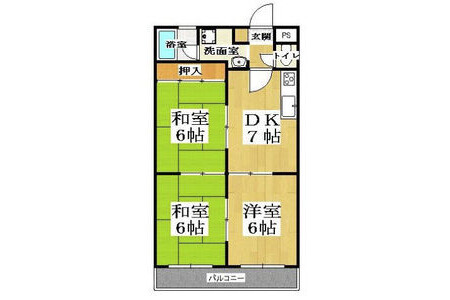3DK Apartment to Rent in Kyoto-shi Ukyo-ku Floorplan
