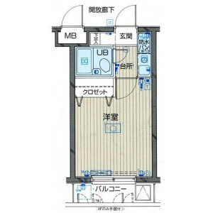 1K Mansion in Kitashinjuku - Shinjuku-ku Floorplan