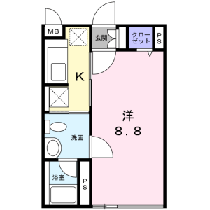 1K Mansion in Higashisuna - Koto-ku Floorplan
