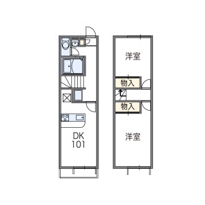 2DK Apartment in Higashibojocho - Kashihara-shi Floorplan