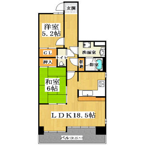 2LDK Mansion in Sekime - Osaka-shi Joto-ku Floorplan