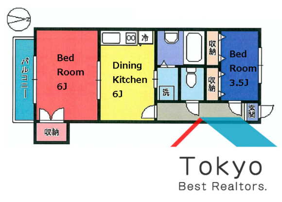 2DK Apartment to Rent in Suginami-ku Floorplan