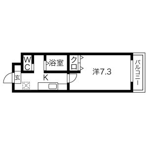 1K Mansion in Shichijocho - Nagoya-shi Minami-ku Floorplan
