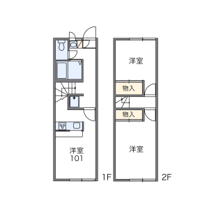 2DK Apartment in Kamiyagari - Sendai-shi Izumi-ku Floorplan