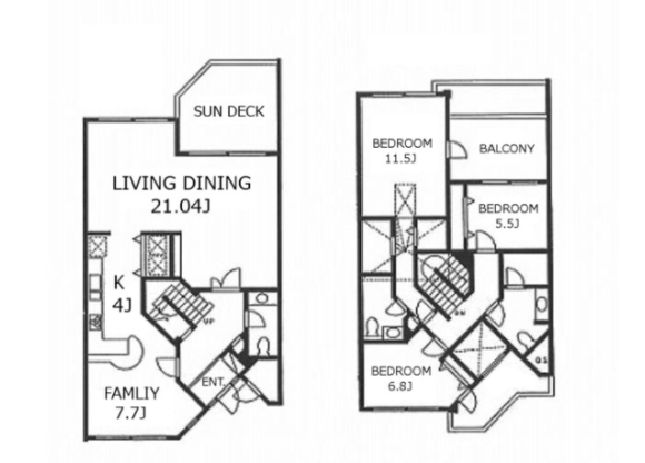 3LDK Town house to Rent in Shinagawa-ku Floorplan