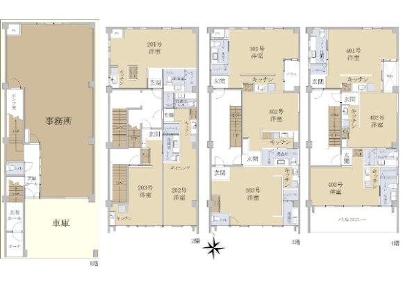 Whole Building Apartment to Buy in Osaka-shi Chuo-ku Floorplan