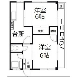2DK Mansion in Hozukacho - Adachi-ku Floorplan
