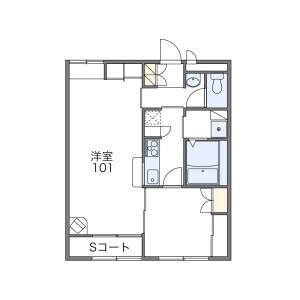1LDK Apartment in Koshikiya - Ageo-shi Floorplan